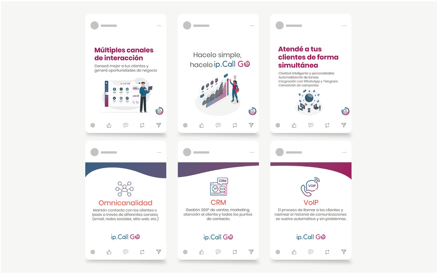 ip.Call Go — posteos de Instagram